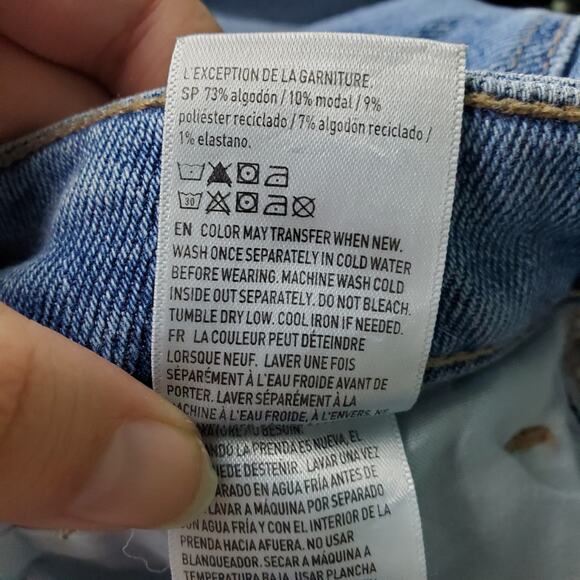 American Eagle Womens Distressed Mom Jeans Size 16 Short - Picture 7 of 8